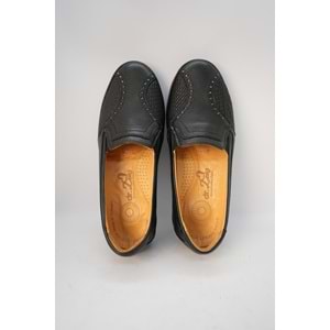 Kristal Dr.241 Anatomik Taban İçi Dışı Hakiki Deri Kemik Çıkıntısı İçin Makosenli Kadın Ayakkabı - Siyah - 40