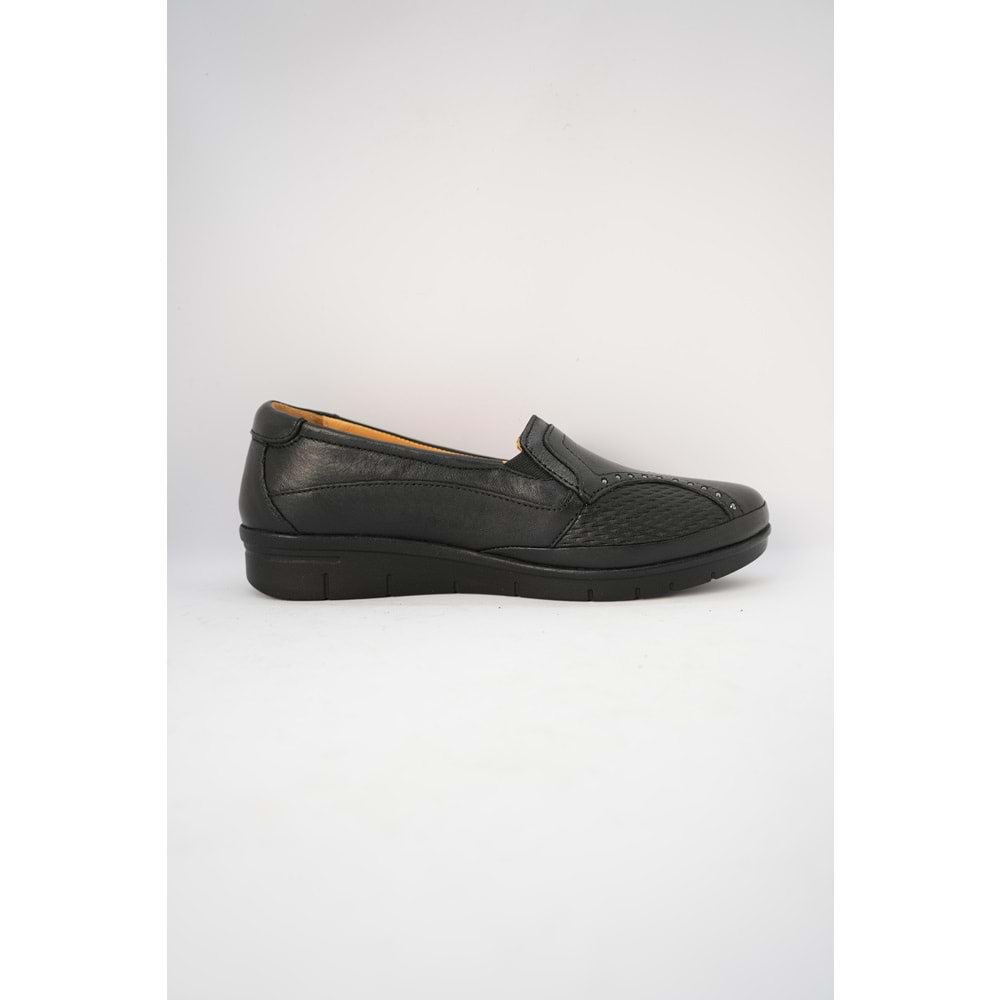 Kristal Dr.241 Anatomik Taban İçi Dışı Hakiki Deri Kemik Çıkıntısı İçin Makosenli Kadın Ayakkabı - Siyah - 40