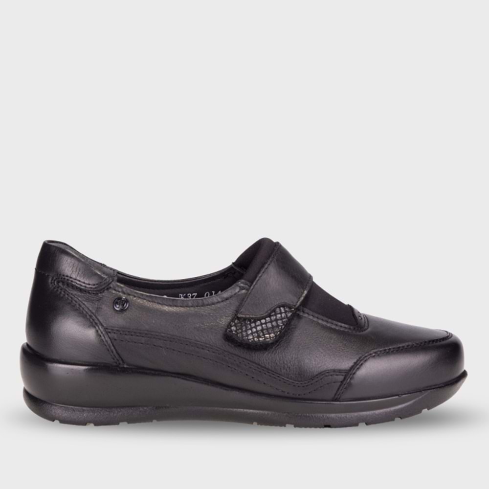 Forellı Anıta-K Tam Ortopedik İçi Dışı Hakiki Deri Kadın Ayakkabı - Siyah - 41