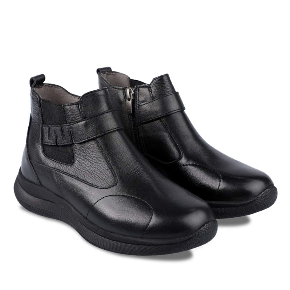 Forellı Emma-G Tam Ortopedik İçi Dışı Hakiki Deri Hafif Taban Kadın Bot - Siyah - 40