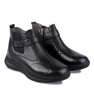 Forellı Emma-G Tam Ortopedik İçi Dışı Hakiki Deri Hafif Taban Kadın Bot - Siyah - 40