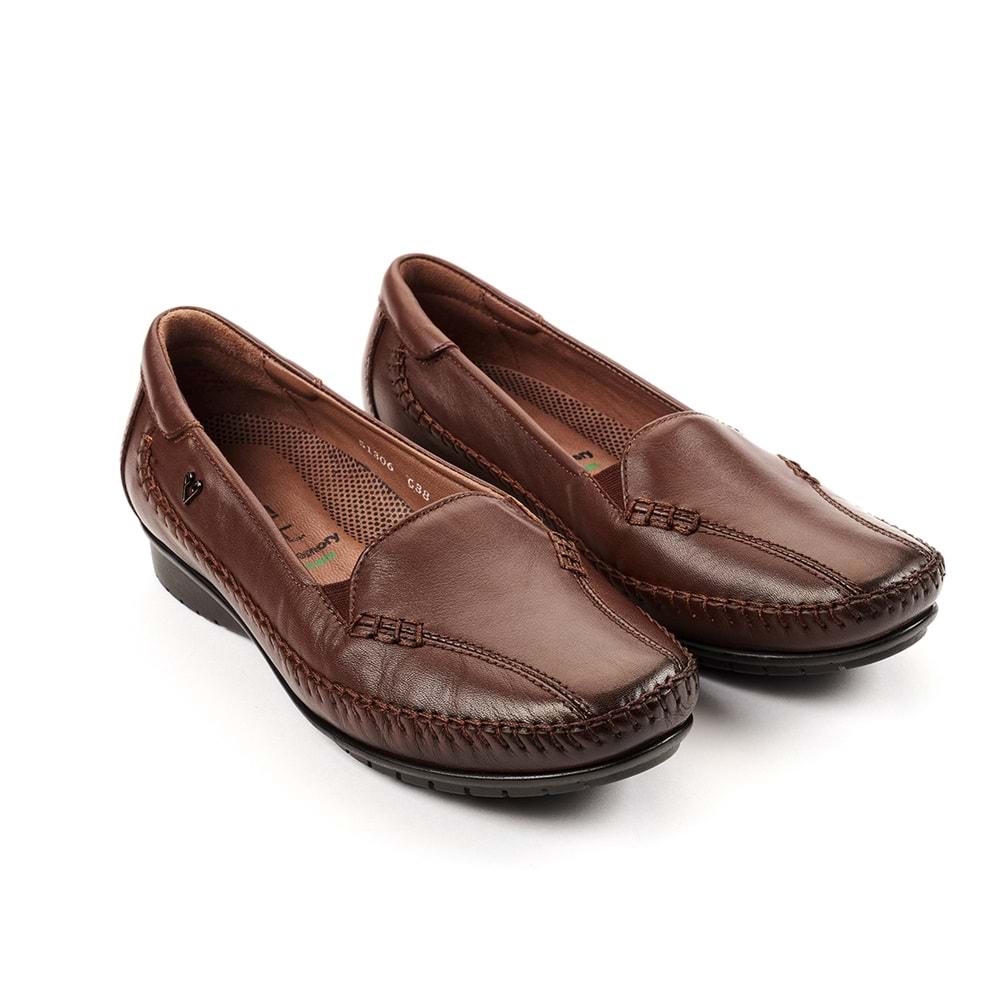 Forellı Marla-G Tam Ortopedik İçi Dışı Hakiki Deri Kadın Ayakkabı - Kahverengi - 40