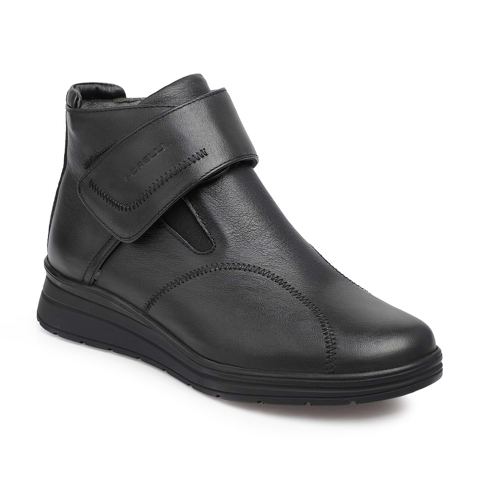 Forellı Peykan-H Tam Ortopedik İçi Dışı Hakiki Deri Kadın Bot - Siyah - 40