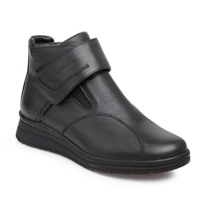 Forellı Peykan-H Tam Ortopedik İçi Dışı Hakiki Deri Kadın Bot - Siyah - 40