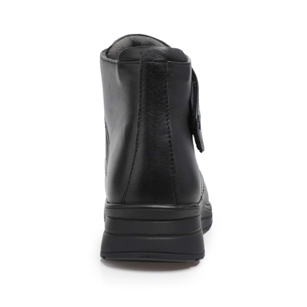 Forellı Peykan-H Tam Ortopedik İçi Dışı Hakiki Deri Kadın Bot - Siyah - 40