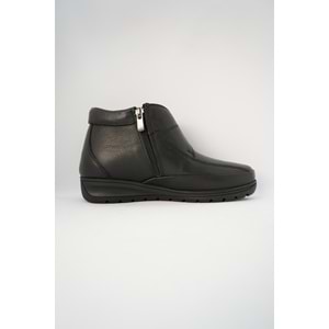 Kristal Dr.221 Tam Ortopedik Hakiki Deri Cırtlı Geniş Kalıp Kadın Bot - Siyah - 40