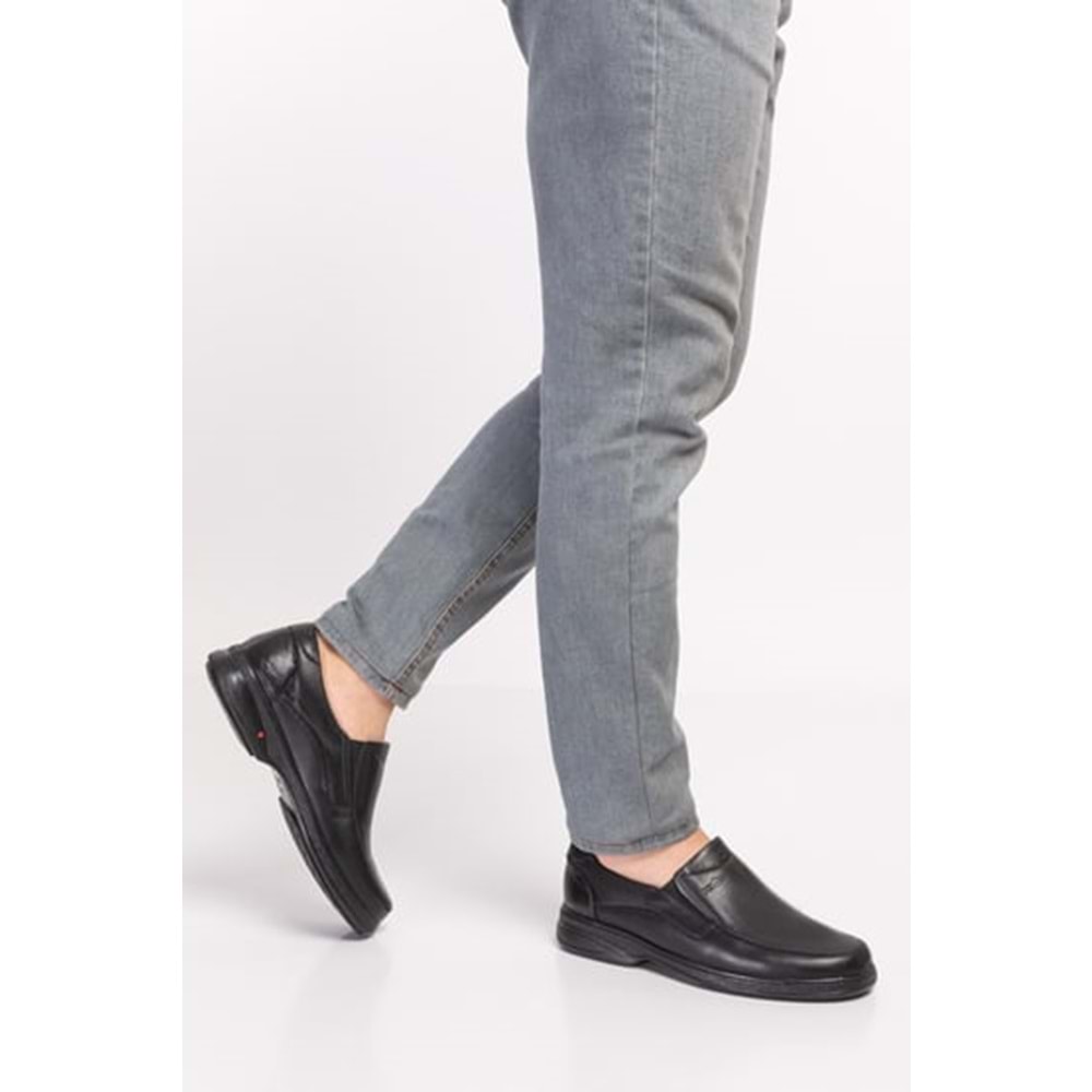 Dia 101 Tam Ortopedik İçi Dışı Hakiki Deri Diyabetik Erkek Şeker Ayakkabısı - 101 - Siyah - 39