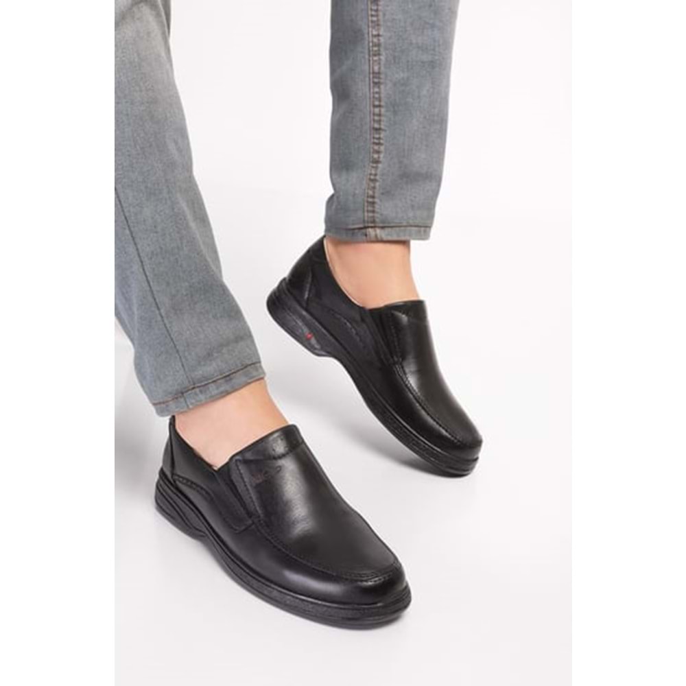 Dia 101 Tam Ortopedik İçi Dışı Hakiki Deri Diyabetik Erkek Şeker Ayakkabısı - 101 - Siyah - 39