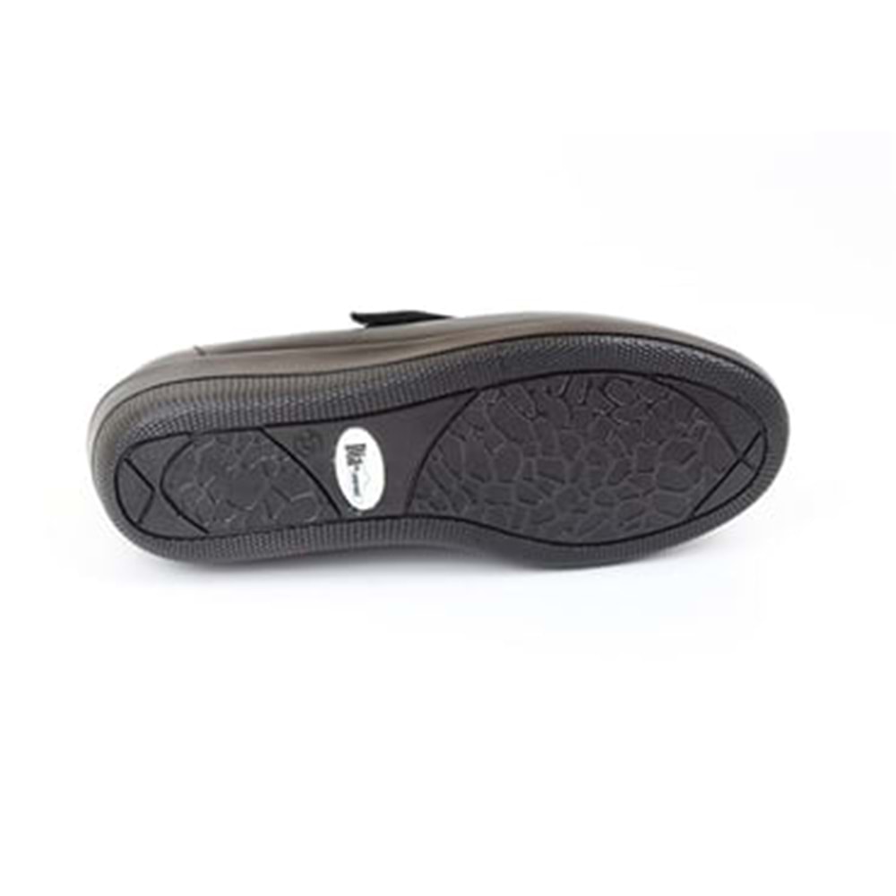 Dia 004 Diyabetik Şeker Hastaları İçin İçi Dışı Hakiki Deri Kadın Ayakkabı - 004 - Siyah - 40