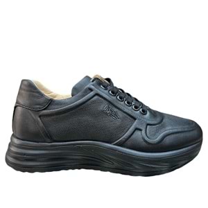 Dia 030 Diyabetik Şeker Hastaları İçin İçi Dışı Hakiki Deri Kadın Ayakkabı - 030 - Siyah - 36