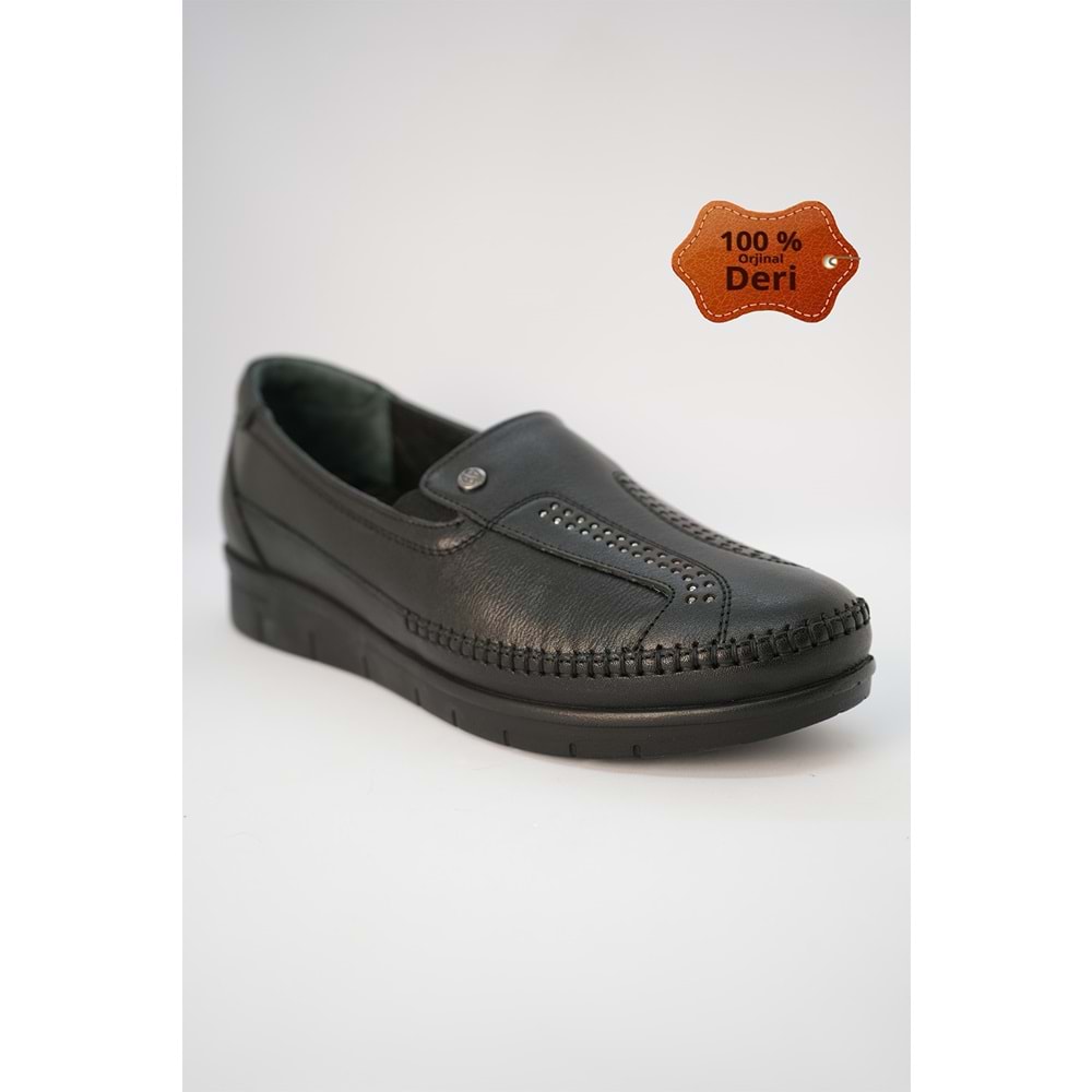 Kristal Mr. 05 Tam Ortopedik İçi Dışı Hakiki Deri Kadın Ayakkabı - Mr.05 - Siyah - 39