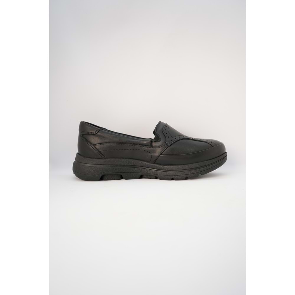 Forex Tam Ortopedik İçi Dışı Hakiki Deri Kadın Ayakkabı - Siyah - 40