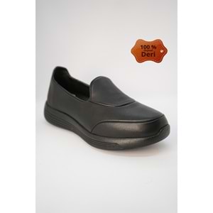 Forex Tam Ortopedik İçi Dışı Hakiki Deri Hafif Taban Kadın Ayakkabı - Siyah - 38