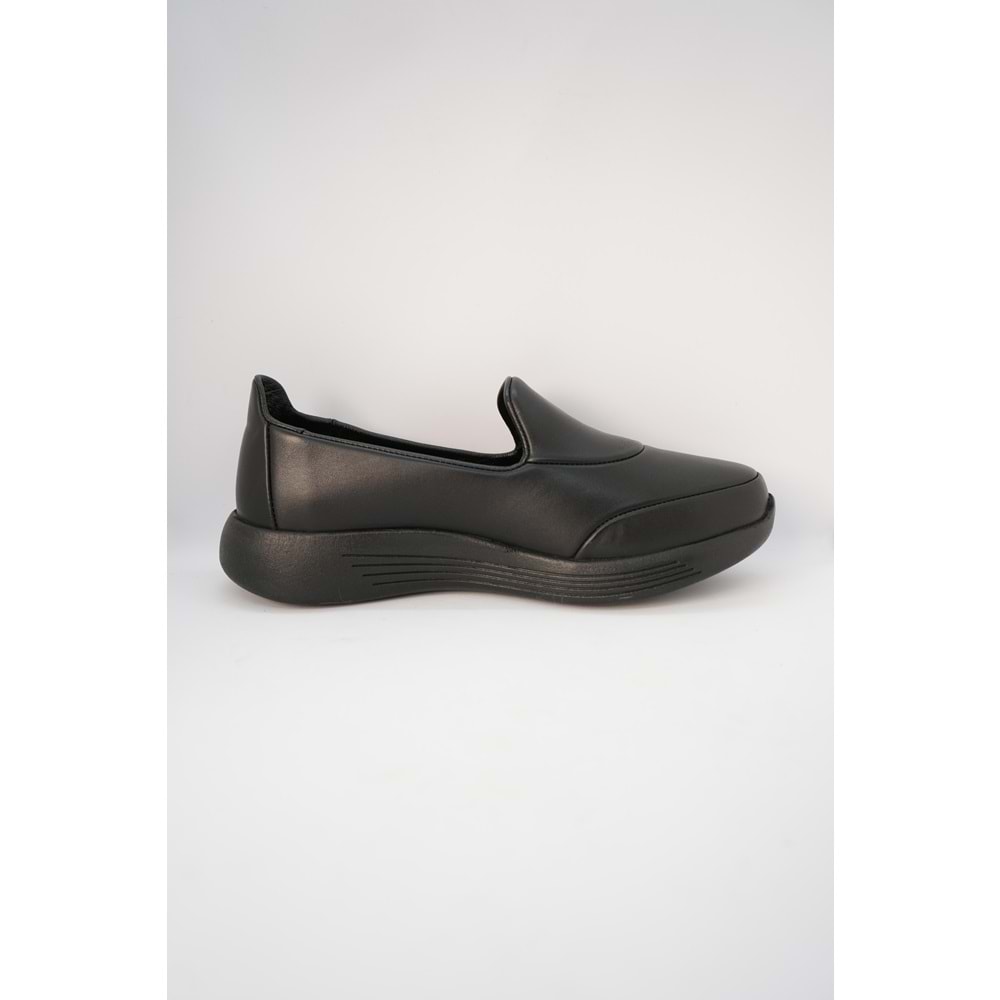 Forex Tam Ortopedik İçi Dışı Hakiki Deri Hafif Taban Kadın Ayakkabı - Siyah - 40