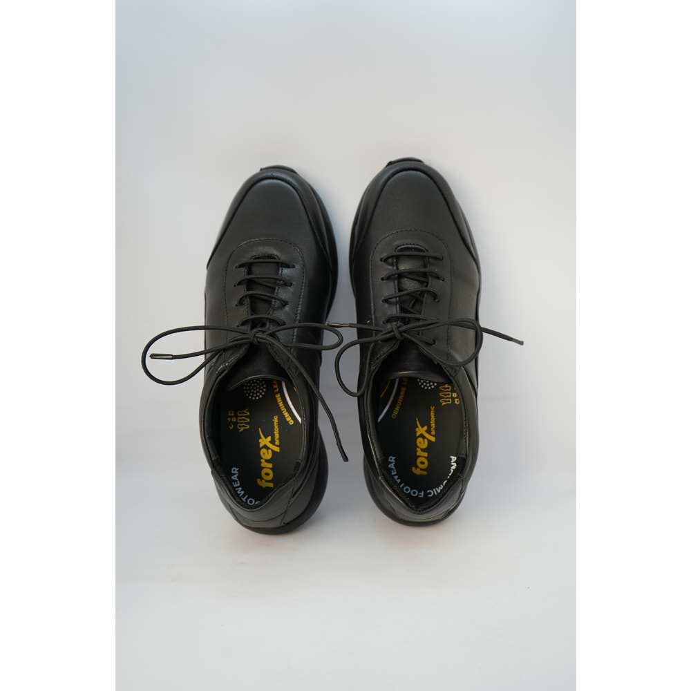 Forex Tam Ortopedik İçi Dışı Hakiki Deri Lastikli Kadın Ayakkabı - Siyah - 39