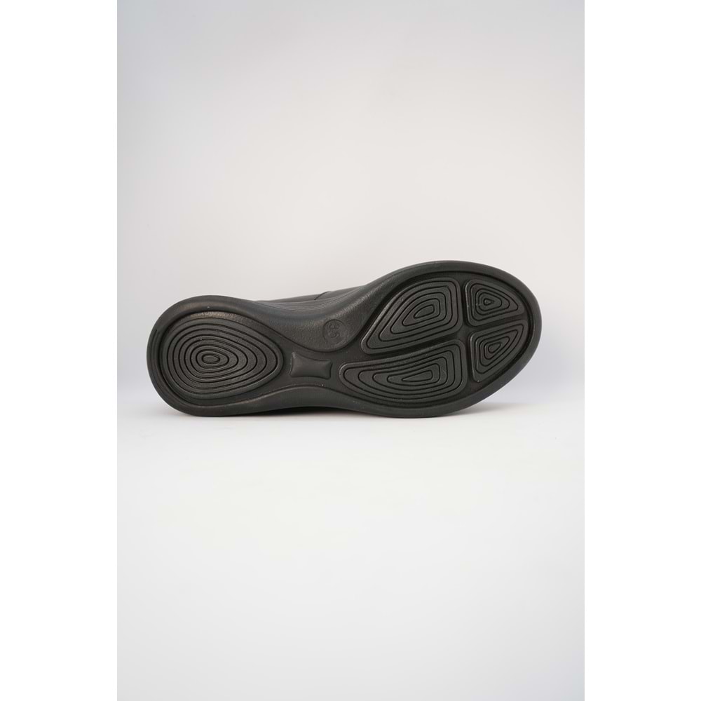 Forex Tam Ortopedik İçi Dışı Hakiki Deri Lastikli Kadın Ayakkabı - Siyah - 39