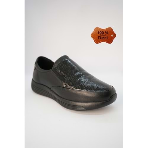 Forex 1063 Tam Ortopedik İçi Dışı Hakiki Rugan Deri Kadın Ayakkabı - Siyah - 37