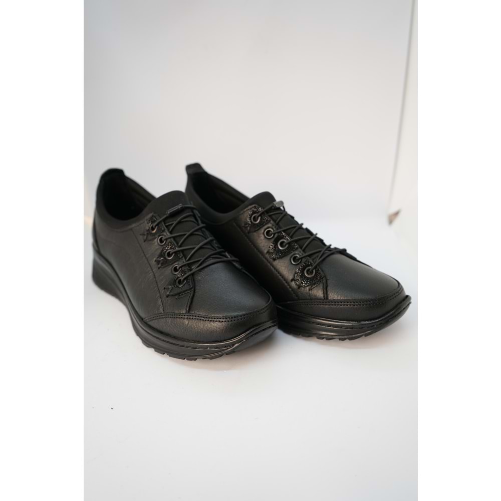 Kristal Dr.283 Tam Ortopedik Hakiki Deri Kadın Ayakkabı - Siyah - 40