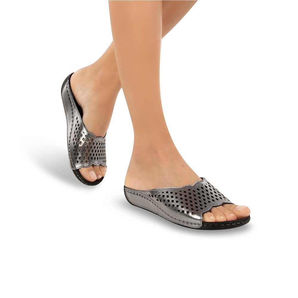 Muya Flynn Anatomik Tabanlı Kadın Terlik - Kurşun - 38