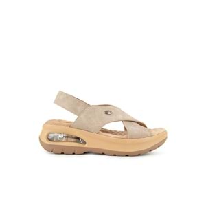 Muya Nwanwa Airmax Tabanlı Kadın Sandalet - Krem - 40