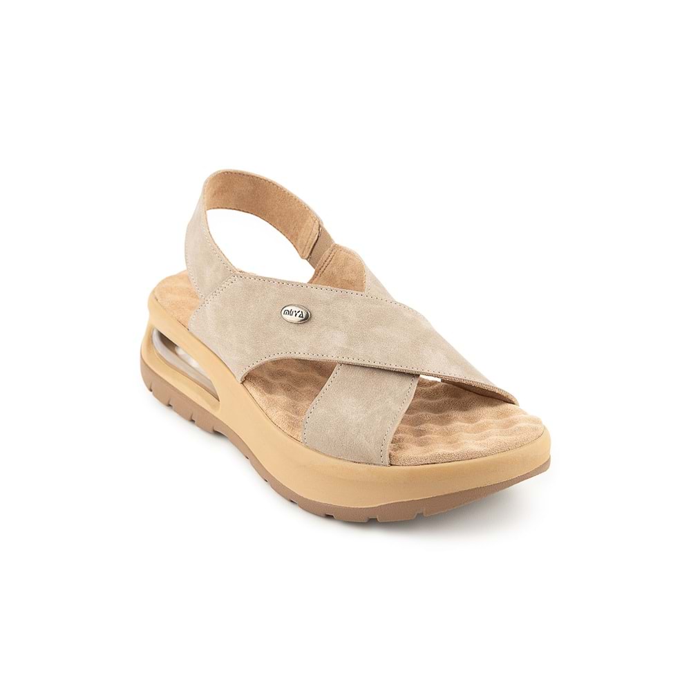 Muya Nwanwa Airmax Tabanlı Kadın Sandalet - Krem - 40