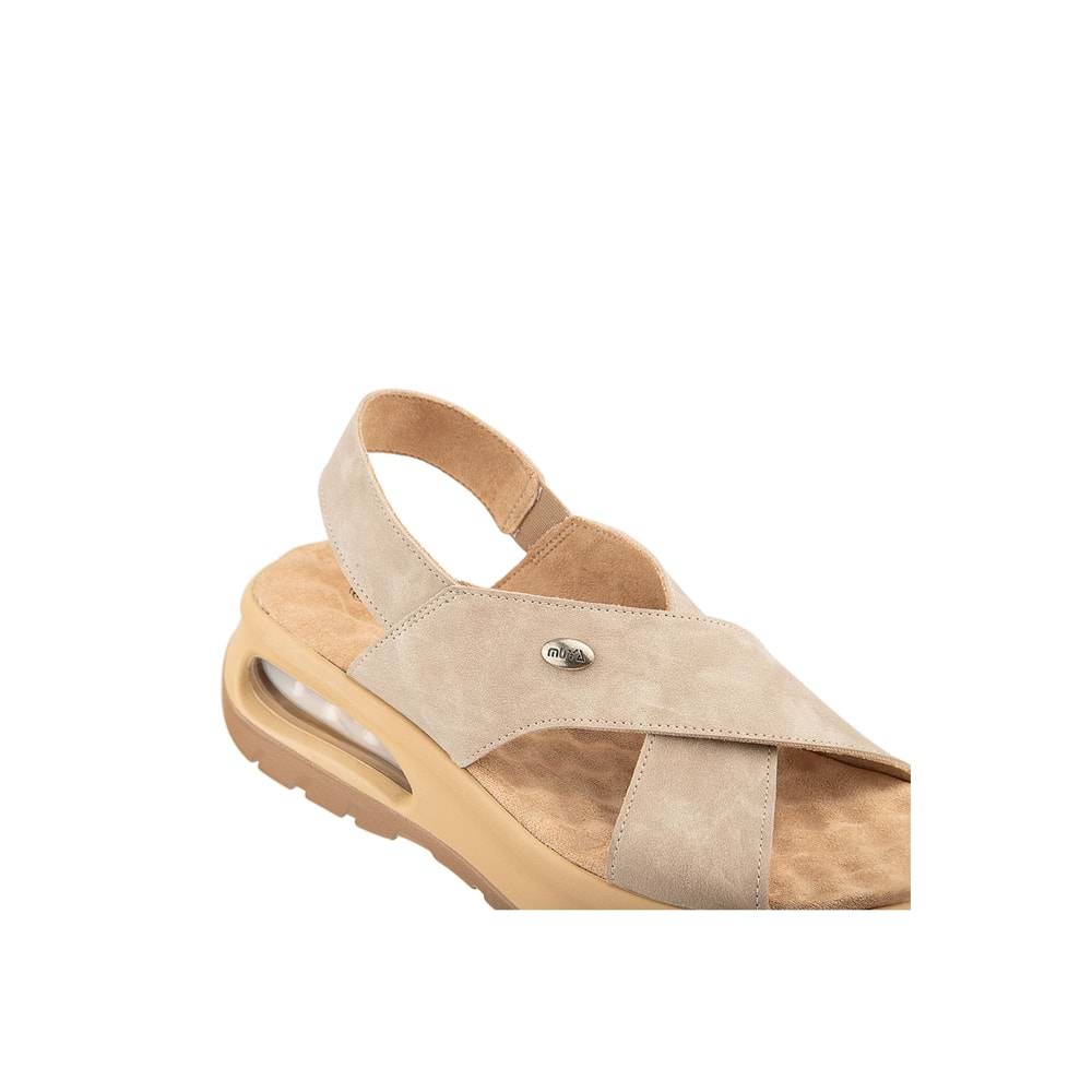 Muya Nwanwa Airmax Tabanlı Kadın Sandalet - Krem - 40