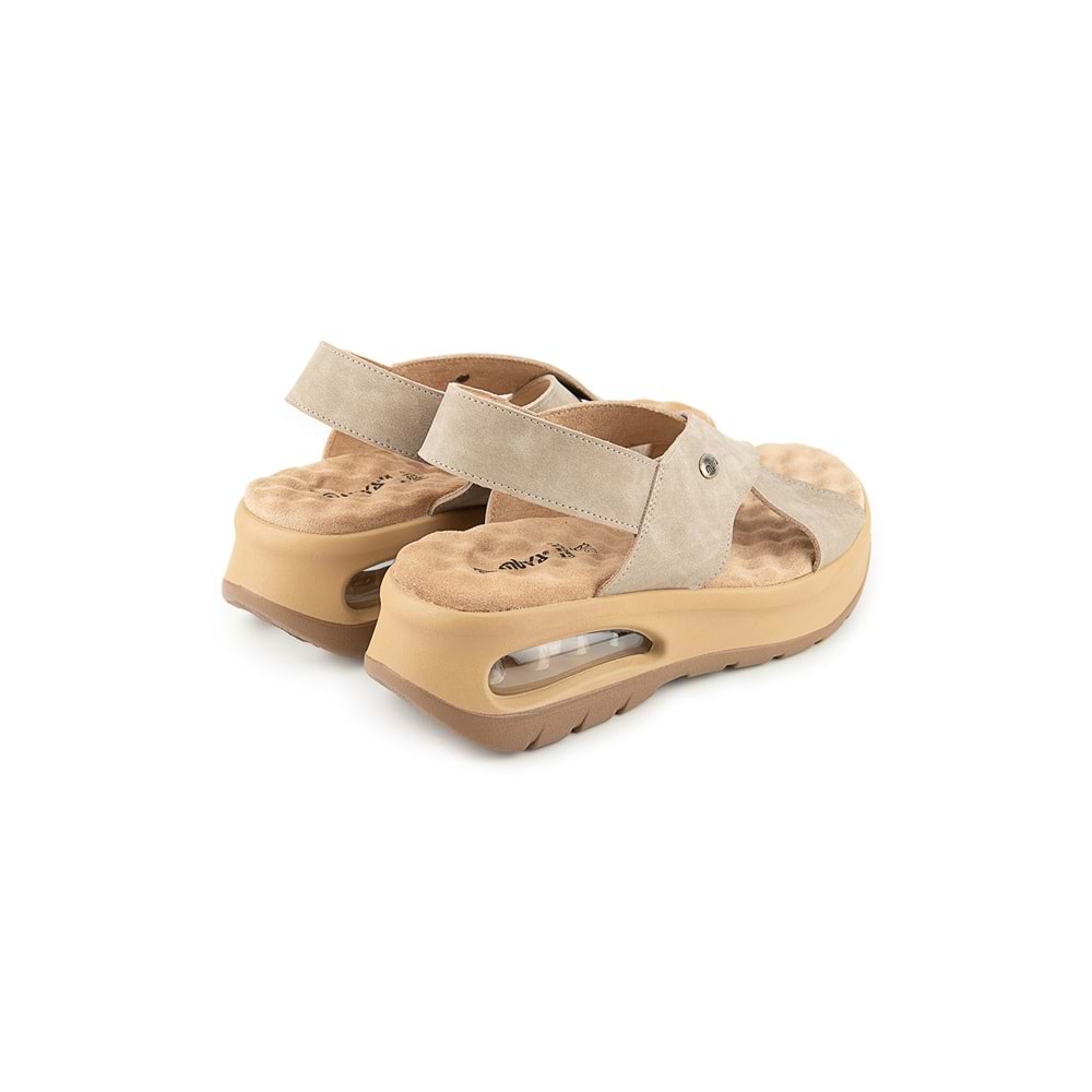 Muya Nwanwa Airmax Tabanlı Kadın Sandalet - Krem - 40