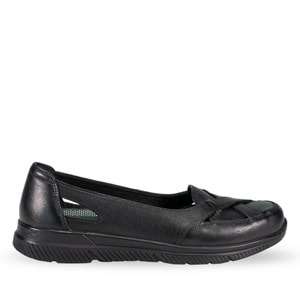 Forelli Anya Tam Ortopedik Hakiki Deri Kadın Yazlık Ayakkabı - Siyah - 37