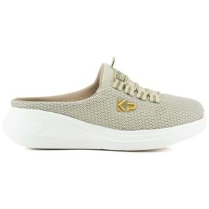 King Paolo Memory Foam Dolgu Taban Ortopedik Burnu Kapalı Kadın Spor Sabo Terlik - Bej - 40