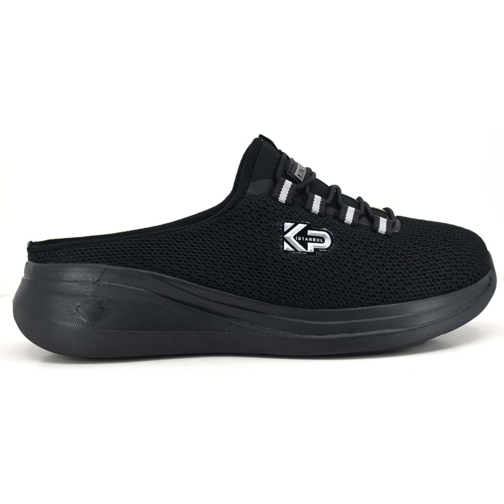 King Paolo Memory Foam Dolgu Taban Ortopedik Burnu Kapalı Kadın Spor Sabo Terlik - Siyah - 38