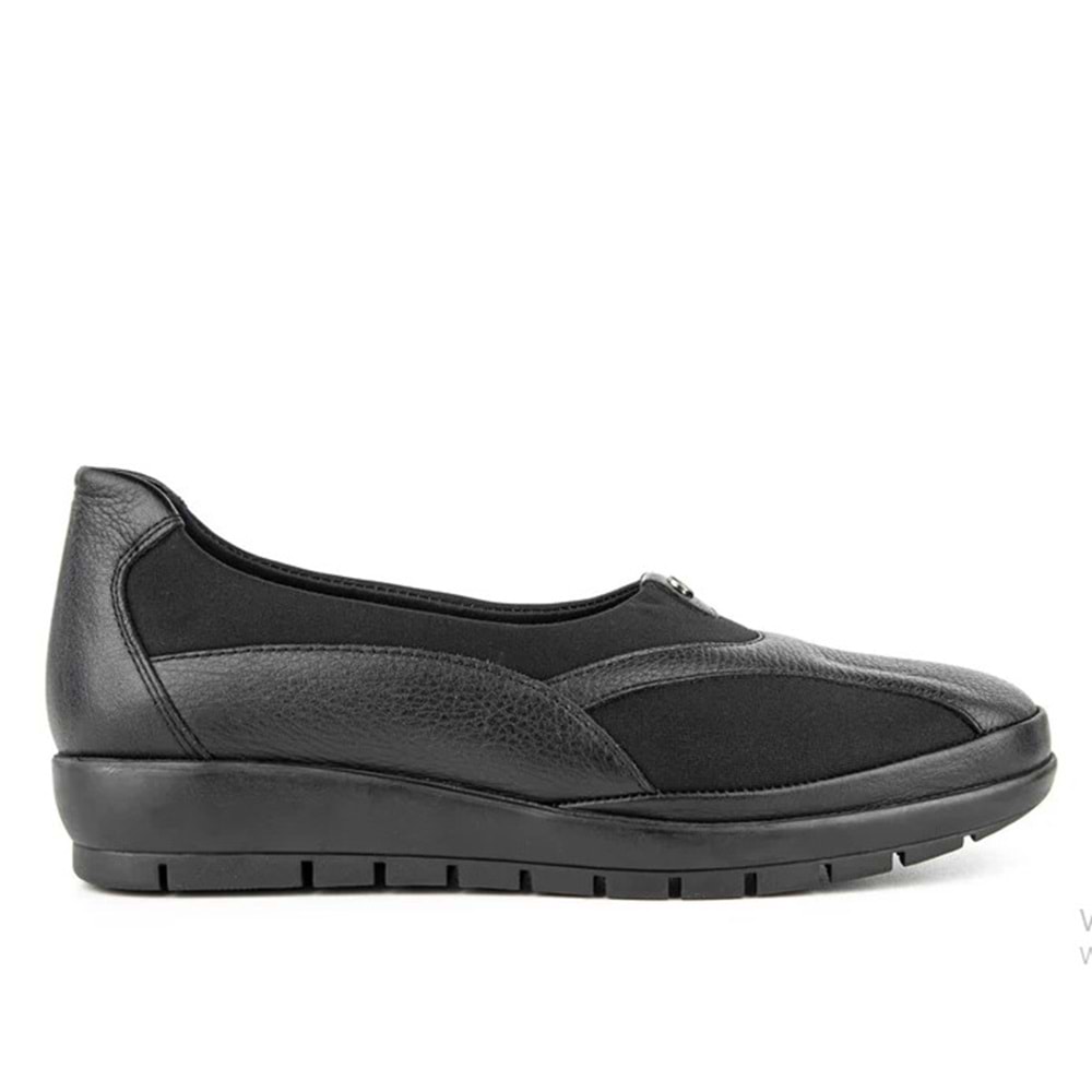 Muya Yoda 6 Nokta Ortopedik Taban Topuk Dikeni Kemik Çıkıntısına Uygun Deri Kadın Ayakkabı - Siyah - 36