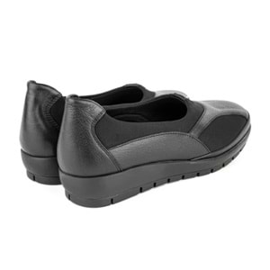 Muya Yoda 6 Nokta Ortopedik Taban Topuk Dikeni Kemik Çıkıntısına Uygun Deri Kadın Ayakkabı - Siyah - 36