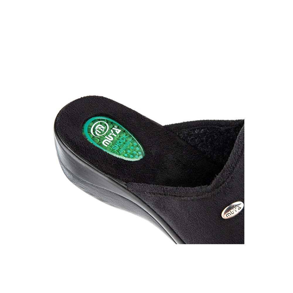Muya Darcie Ortopedik Tabanlı Topuk Dikeni Jel Destekli Kadın Ev Terliği - Siyah - 40