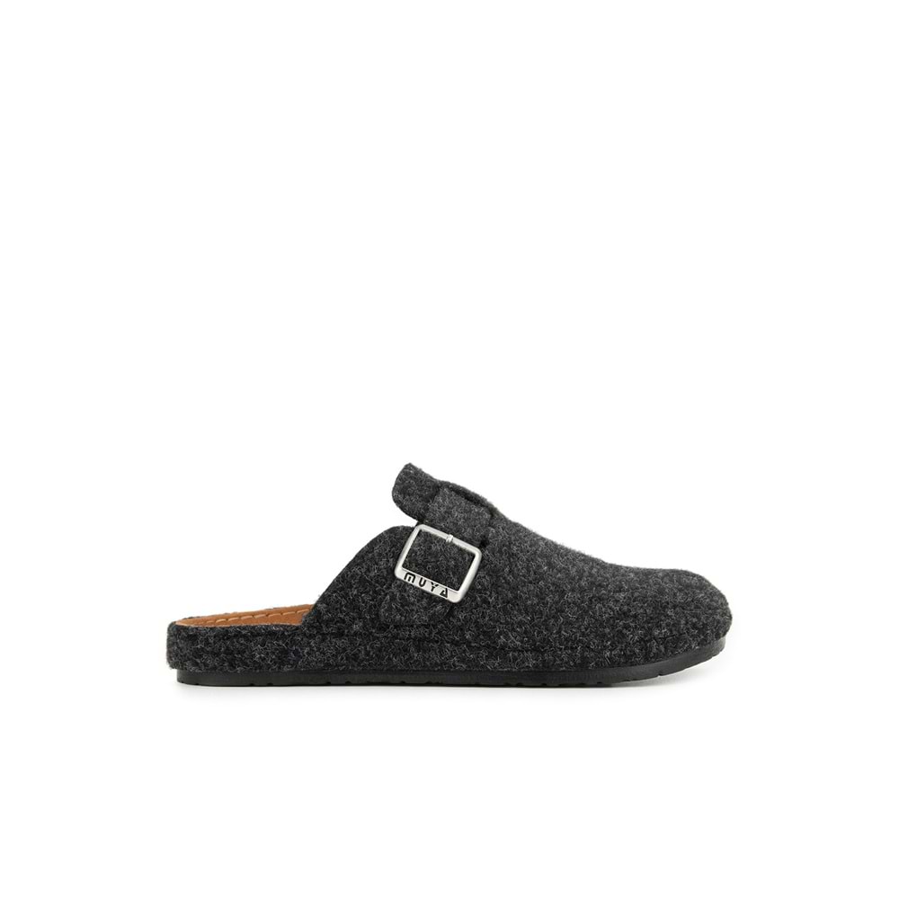 Muya Ranta Ortopedik Taban Kışlık Erkek Ev Terliği - Füme - 40