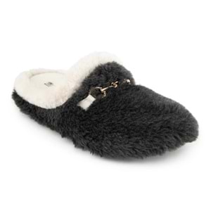 Muya Kraska Ortopedik Taban Kapalı Kışlık Kadın Ev Terliği - Füme - 40