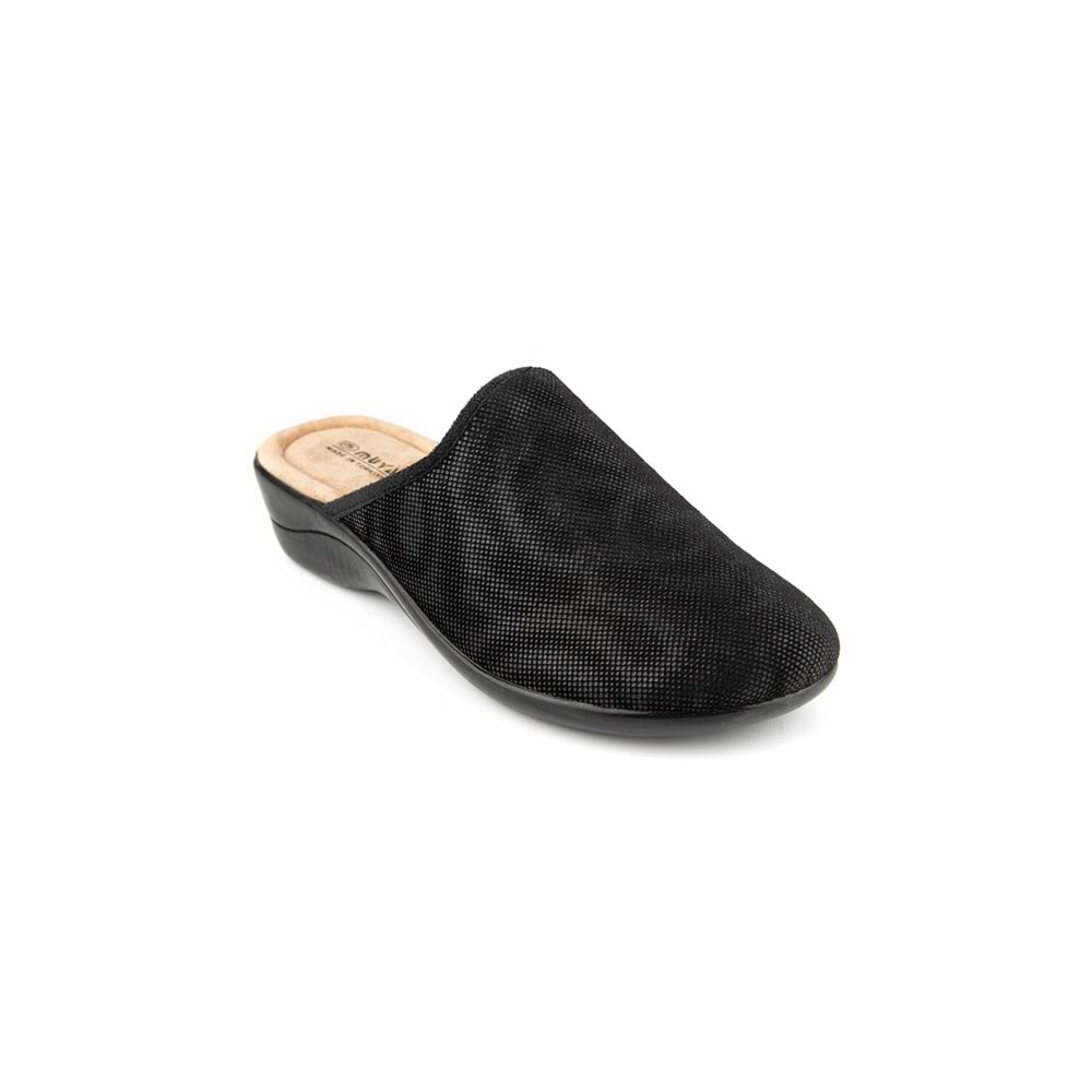 Muya İyara Ortopedik Taban Kapalı Kışlık Kadın Ev Terliği - Siyah - 36