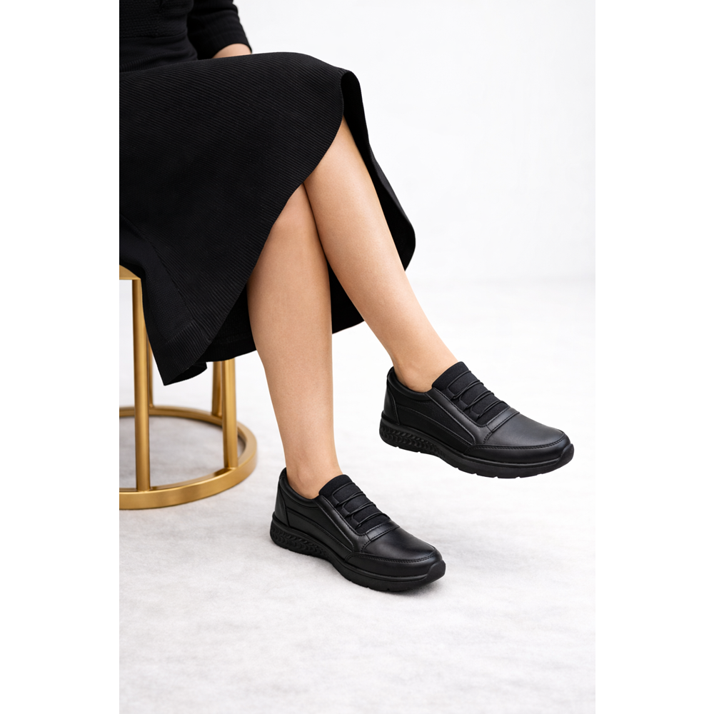 Ceyo 1211 Ortopedik Kadın Ayakkabı - Siyah - 40