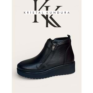 Kristal Bio.1078 Tam Ortopedik Hakiki Deri Kadın Bot - Siyah - 39