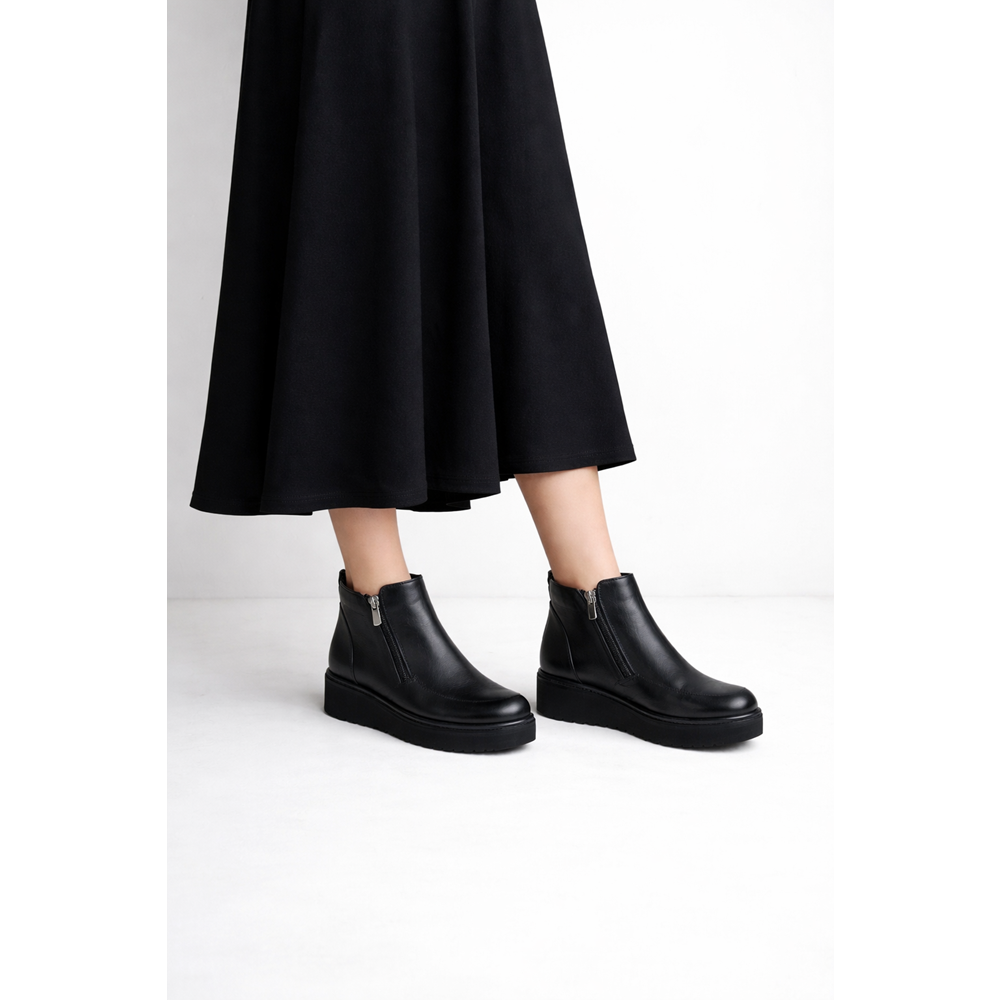 Kristal Bio.1078 Tam Ortopedik Hakiki Deri Kadın Bot - Siyah - 39