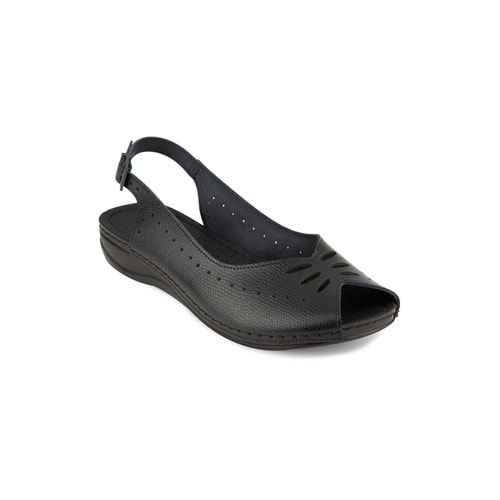 muya knotted tam ortopedik kadın sandalet - Siyah - 40
