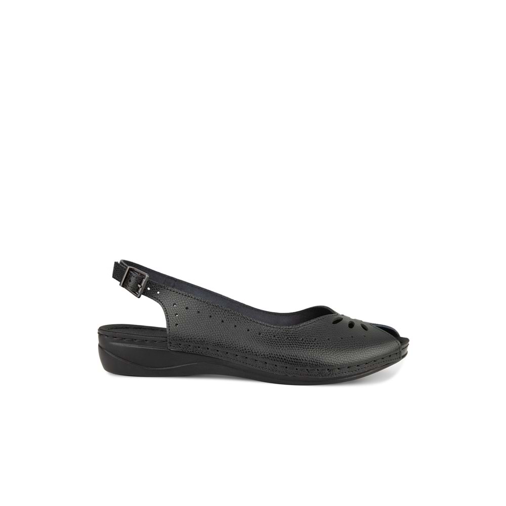muya knotted tam ortopedik kadın sandalet - Siyah - 40
