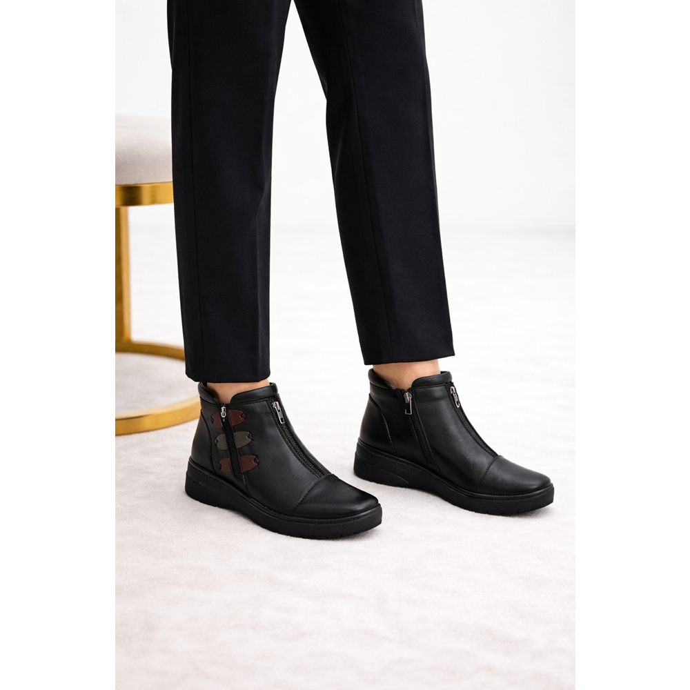 Kristal Dr.291 Tam Ortopedik İçi Sıcak Astar Dışı Komple Deri Kadın Bot - Kristal - Dr.291 - Siyah - 40