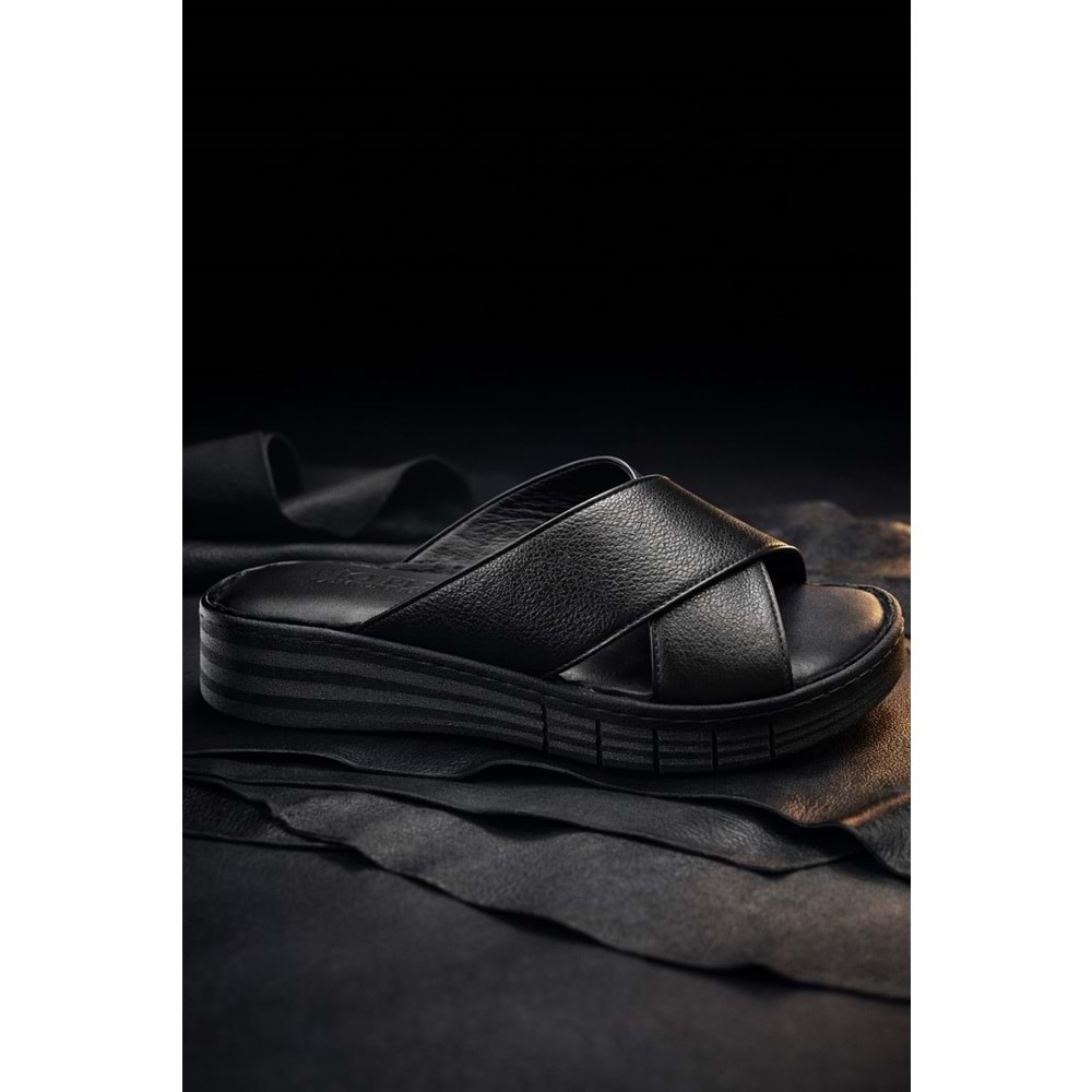 Kristal Bio.45 Tam Ortopedik İçi Dışı Deri Kadın Terlik - Kristal - Bio.45 - Siyah - 36