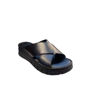 Kristal Bio.45 Tam Ortopedik İçi Dışı Deri Kadın Terlik - Kristal - Bio.45 - Siyah - 36