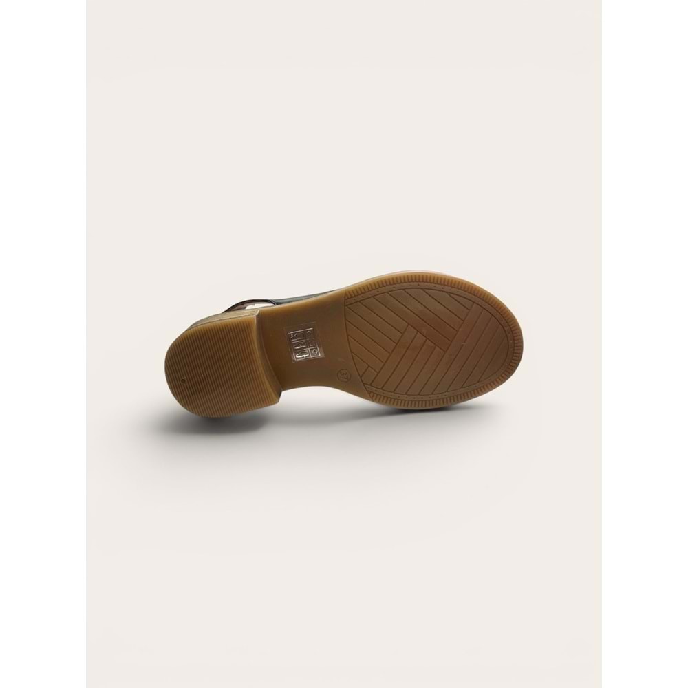 Kristal Bel.26308 Tam Ortopedik İçi Dışı Deri Kadın Sandalet - Kristal - Bel.26308 - Siyah - 36