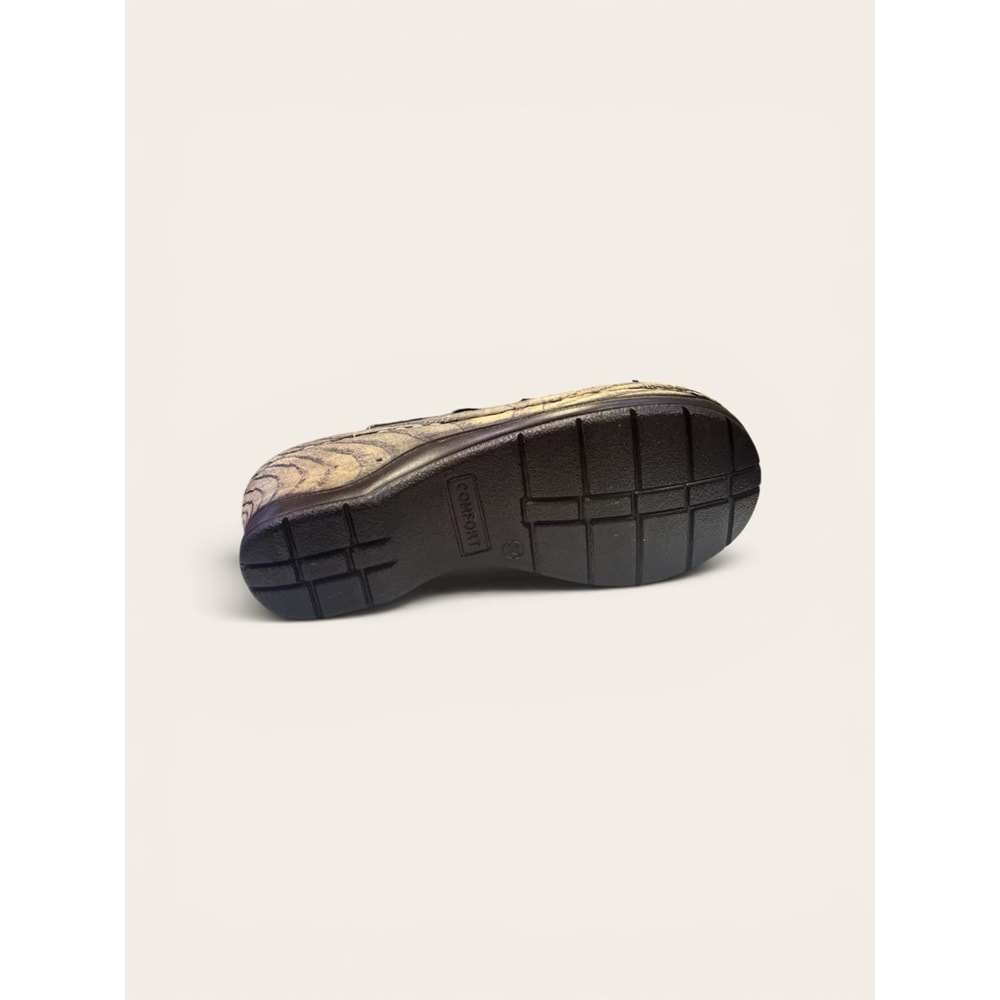 Bio.1196 Tam Ortopedik İçi Dışı Deri Kadın Şık Terlik - Kristal - Bio.1196 - Siyah - 36