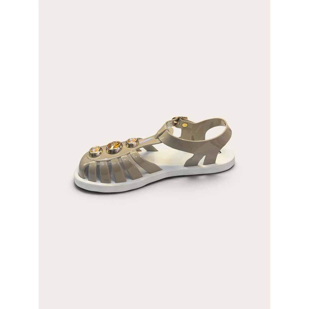 Kristal E.J-9006-1 Tam Ortopedik Önü Kapalı Plaj Sandaleti - Kristal - En.J-9006-1 - Vizon - 40