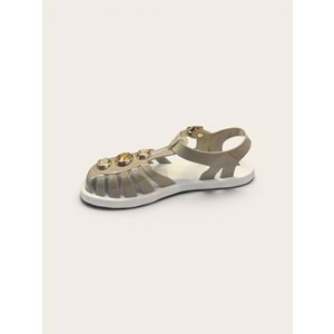 Kristal E.J-9006-1 Tam Ortopedik Önü Kapalı Plaj Sandaleti - Kristal - En.J-9006-1 - Vizon - 40