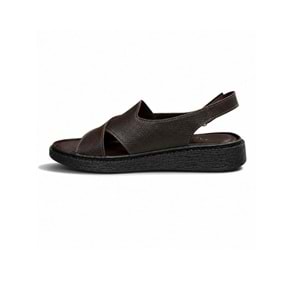 Kristal Mtf.12 Tam Ortopedik Hakiki Deri Kadın Sandalet - Kahverengi - 40